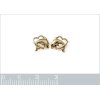 Boucles d'oreilles dauphin dans coeur puces Plaqué Or enfant 8 mm