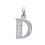 Pendentif femme Lettre "D" majuscule argent 925 rhodié et zircons 13mm