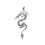Pendentif Dragon crachant du feu 40mm argent massif 925 rhodié