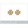 Boucles d'oreilles trèfle à 4 feuilles Plaqué Or 750 puces 10mm x 10mm