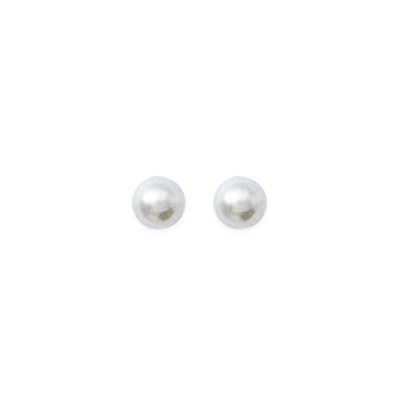 Boucles d'oreilles perles d'imitation blanches plaqué or 750