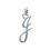 Pendentif lettre "G" argent massif majuscule 925 calligraphie 15mm