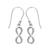 Boucles d'oreilles pendantes 32 mm dormeuses infini - Bella - argent 925 rhodié