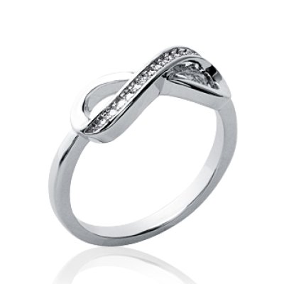 Bague argent massif 925 rhodié et oxyde de zirconium micro serti