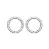 Boucles d'oreilles rondes 12 mm tiges clous - Gaia - argent 925 rhodié - zircons