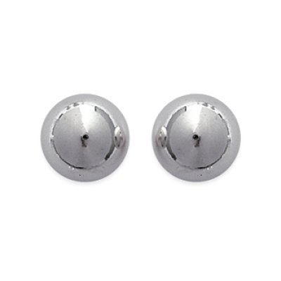 Boucles d'oreilles 10 mm boules puces clous - Myriam - argent massif 925 rhodié