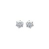 Puces d'oreilles 4 mm clous - Melina - argent 925 rhodié - zircon transparent