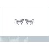 Boucles d'oreilles puces 6 mm cheval dressage - Nelly - argent massif 925 rhodié