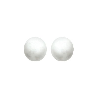 Boucles d'oreilles plaqué or 750 3 microns et perles blanches puces tiges