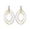 Boucles d'oreilles pendantes femme ovales plaqué or 750 jaune