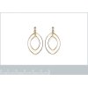 Boucles d'oreilles Plaqué Or 750 femme pendantes ovales tiges 33mm x 18mm