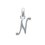 Pendentif lettre "N" majuscule argent massif 925 calligraphie 15mm