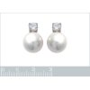 Boucles d'oreilles 11 mm - Alya - argent 925 rhodié - zircons - imitation perles
