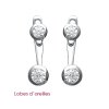 Boucles d'oreilles contour de lobe 15 mm - Imany - argent 925 rhodié - zirconium