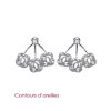 Contours d'oreilles 16 mm fleurs - Klara - argent massif 925 rhodié - zircons