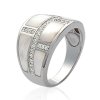 Bague argent massif 925 rhodié oxyde de zirconium et nacre