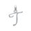 Pendentif lettre "T" majuscule initiale prénom femme 11mm argent rhodié