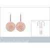 Boucles d'oreilles rondes Plaqué Or rose pendantes crochet filigrane 40mm x 20mm
