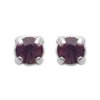 Boucles d'oreilles tige puces clous 3 mm - Alya - argent massif - cristal violet