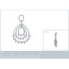 Pendentif argent massif 925 rhodié et oxyde de zirconium micro serti