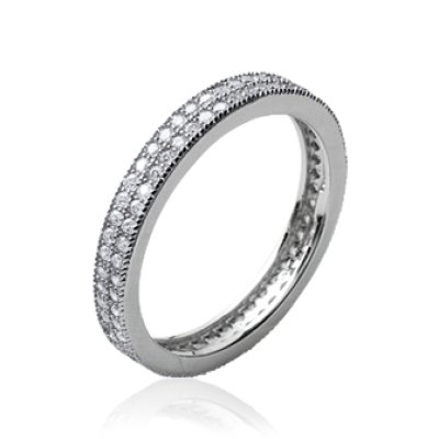 Bague argent massif 925 rhodié et oxyde de zirconium micro serti