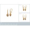 Boucles d'oreilles dormeuses pendantes Plaqué Or bicolore et Zircons 32mm x 6mm