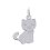 Pendentif argent massif 925 rhodié Petit Chaton Chat fille 15mm x 12mm