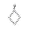 Pendentif argent massif 925 rhodié et oxyde de zirconium micro serti