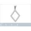 Pendentif argent massif 925 rhodié et oxyde de zirconium micro serti