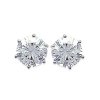 Puces d'oreilles 9 mm clous - Daphne - argent 925 rhodié - zircon transparent