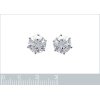 Puces d'oreilles 9 mm clous - Daphne - argent 925 rhodié - zircon transparent