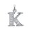 Pendentif initiale lettre "K" 13mm femme majuscule argent rhodié zirconium