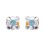 Boucles d'oreilles puces clous 4mm - Olivia - argent massif - cristal blanc