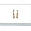 Boucles d'oreilles pendantes dormeuses Plaqué Or motifs arabesques 32mm x 7mm