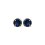 Boucles clous d'oreilles Plaqué Or Pierre de synthèse bleue 4 mm ronde 4 griffes