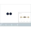 Boucles clous d'oreilles Plaqué Or Pierre de synthèse bleue 4 mm ronde 4 griffes