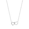 Collier argent massif 925 rhodié et oxyde de zirconium longueur 42 cm