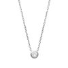 Collier argent massif 925 rhodié et oxyde de zirconium longueur 40 cm