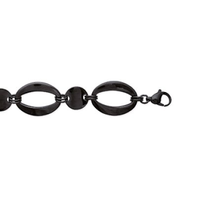 Bracelet acier ruthénium longueur 19 cm