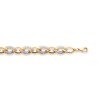 Bracelet plaqué or 750 3 microns bicolore et oxyde de zirconium longueur 19 cm