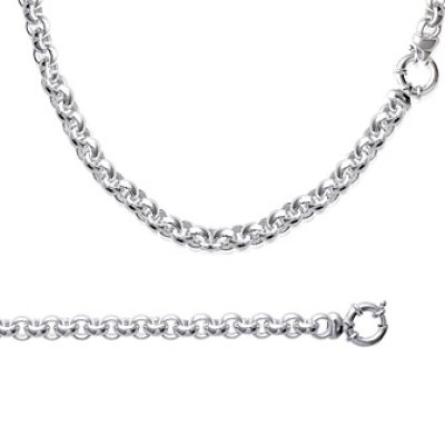 Collier argent massif 925 rhodié longueur 45 cm