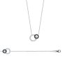 Collier argent massif 925 rhodié et oxyde de zirconium micro serti longueur 45 cm