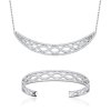 Collier argent massif 925 rhodié et oxyde de zirconium micro serti longueur 45 cm