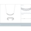 Collier argent massif 925 rhodié et oxyde de zirconium micro serti longueur 45 cm