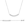 Collier argent massif 925 rhodié et oxyde de zirconium longueur 45 cm