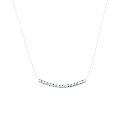 Collier argent massif 925 rhodié et oxyde de zirconium micro serti longueur 42 cm