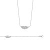 Collier argent massif 925 rhodié et oxyde de zirconium longueur 45 cm