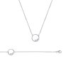 Collier argent massif 925 rhodié et oxyde de zirconium longueur 45 cm