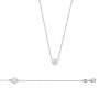 Collier argent massif 925 rhodié et oxyde de zirconium longueur 45 cm