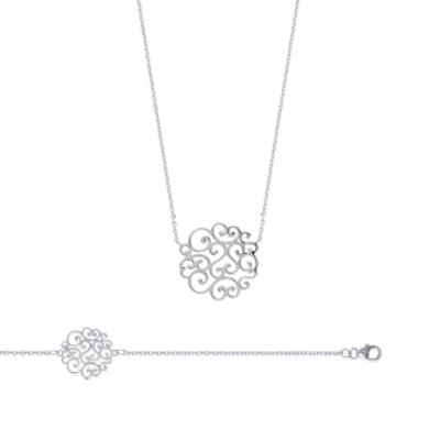 Collier argent massif 925 rhodié